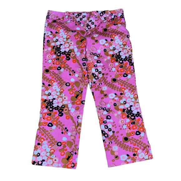 J. Crew Stretch City Fit Chino Cafe Capris Cropped Pants Pink Size 8 - Picture 5 of 6